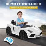 ROVO KIDS Lamborghini Inspired Ride-On Car, Remote Control, Battery Charger, White V219-TOYROTRVL1WB