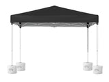 Instahut Gazebo 2x2m Outdoor Patio Garden Marquee Shade w/ Base Pods Black GAZEBO-T-2X2-F-EC-BK-BASE