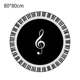 Musical Note Black White Piano Key Printed Round Carpets Area Rugs for Home Living Room Bedroom V1294-YM0716-10104490