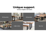 Artiss Metal Table Legs DIY X-shaped 71X60CM Set of 2 TAB-LEG-X-7160-BKX2