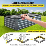 Galvanized Raised Garden, 203 x 102 x 48 cm Metal Planter Box, Gray Steel Plant Raised Garden V952-HYZZC80CFXK40CHS1V0