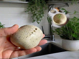 Pottery Herb Stripper Bowl, Ceramic Herb Stripper, Easy to Clean and Use, Handmade Different Round V1366-AZ2-W-13139