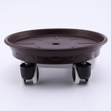 Worgeous Movable Flower Pot Mat with Water Box for Plants Made of Durable Plastic in Brown 27CM V1189-LWWAL-20260327-03441