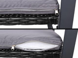 Gardeon 4 PCS Outdoor Sofa Set Rattan Furniture Glass Top Table Chairs Black ODF-4PCS-BST03-BK-AB