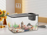 Fish Tank Aquarium Transparent Desktop Tank Turtle Aquarium Small Aquariums Decorative Fish V1369-AZ3-W-12668