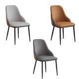 VELLUTO Dining Chair Modern upholstered Leather Kitchen Chairs with armrests Bathtub Chair Leisure V255-SE-DICH-ORANGE
