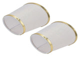 2PCS Fabric Lampshade European Style Lamp Shade for E14 Screw Chandelier Wall Lamp Beige White Gold V1294-YM0710-3119210206411