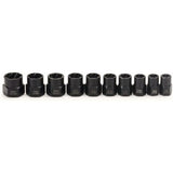 Durable High Quality 11 Piece 9.5mm Impact Bolt Extractor Tool Set with Tool Box, Perfect Fit, Easy V1189-LC-QP-00252