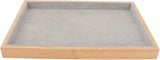 Velvet Stackable Jewelry Tray, Wood Flat Organizer Tray Drawer for Necklace Bracelet Ring Showcase V1259-DP01-A-786