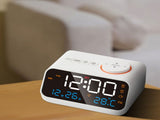 Alarm Clock Radio Multifunctional LED Music Timing Rechargeable FM Radio Alarm Clock for Home White V1294-YM0706-3115230065011