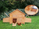 Furtastic Wooden Chicken Coop & Rabbit Hutch With Ramp Nesting Boxes WCC-JOY-008-HBR