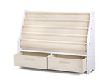 Keezi 4 Tiers Kids Bookshelf Magazine Rack Children Bookcase Organiser Drawer FURNI-G-TOY111-WH