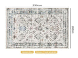 Marlow Floor Rug Vintage Short Pile Washable Carpet Soft Plush Non Slip 200x230 FR2038-200X230