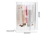 Acrylic Necklace Holder with 24 Hooks Clear Necklace Organizer Dustproof Rotation Jewelry Storage V1294-YM0523-10335043