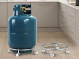 Adjustable Propane Cylinder Stand - Stable Base for Gas Tank Storage Non- Fixed Shelf for BBQ V1366-AZ2-W-16446