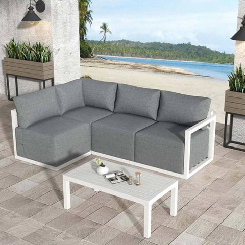 Four-Seat Alfresco Harmony Set White V264-OTF-543A-WHE-N5PC