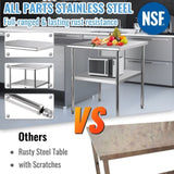 Stainless Steel Work Prep Table Commercial Food Prep Table 30x30x36in V952-J30X30X36INCHMQ0DV0