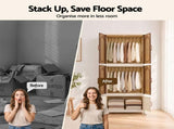 Artiss Foldable Storage Cabinet Stackable Wardrobe Box Clear Magnetic Door White SC-2W1B-6539-WH