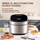 Midea 5L Multi-function IH Rice Cooker 1300W LED Display Automatic Keep-Warm V943-MB-HS5066W1