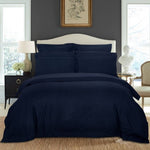 1000TC Ultra Soft Striped King Size Midnight Blue Duvet Quilt Cover Set V493-NK-12