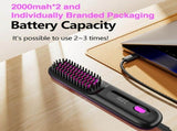 Black Silver Wireless Hair Straightening Comb Fast Heating Hair Comb Women'S Hair Styling V1102-108-SIL-32035