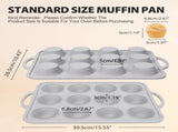 3Pcs Silicone Muffin Pan 6, 12 and 24 Cup with Metal Frame, Non Stick Jumbo Cupcake Pan with V1258-DP02-F-209