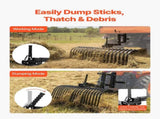 106.7cm Tow Behind Landscape Rake, 3-Point Lawn Rock Rake with Blade & Lift Lever, Fit Category 1 V952-ZXSCJ42INCHYATJQA001V0