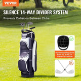 Golf Cart Bag with 14 Way Organizer Divider Top, 36 Multiple Pockets Premium Nylon Cart Bag, V952-TCB37YC7GHSPCXNBHV0
