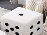 Foot Stool Soft Comfortable Simple Warm Sturdy Base Cube Stool for Home Living Room Bedroom White V1294-YM0703-3116230003012