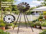 Gardeon Garden Windmill Metal Outdoor Yard Decor 160cm Bronze GWM-B-160CM-BR