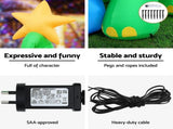 Jingle Jollys Christmas Inflatable Dinosaur 1.86M Height LED Decorations Illuminated XMAS-INF-DINO-GR-6FT