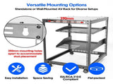Alston 12U Open Frame Server Rack Hifi Device Rack with Vented Shelves Heavy Duty 4-Post AV/IT V985-12UOPENCABINET