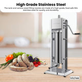 Kitchee 7L Manual Vertical Sausage Filler - Stainless Stuffer Meat Press Machine V238-SUPDZ-32652652183632