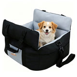Washable Dog Car Seat Bed Pet Booster Seat Carrier with Safety Leash Portable Travel Bed for Small V767-P-XD2262-BK