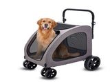 Pet Stroller, 4 Wheels Dog Stroller with Brakes, 160lbs Weight Capacity, Portable Puppy Stroller V952-CWTCDHK4QSHD3F05MV0