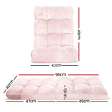 Artiss Floor Lounge Sofa Bed Flannel Fabric Pink FLOOR-SBL-M193-S-PK