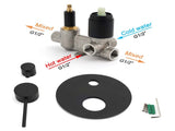 Stainless Steel Black Round Shower Mixer Diverter Lead Free Healthy For Bath Set V1233-KRD202B