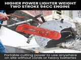 BAUMR-AG 400mm Professional Concrete Demolition Saw 94cc 2-Stroke, Wet and Dry Demo Cutting, 16" V219-SAWCONBMP1MA