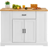 VEVOR Kitchen Island Cart Storage Cabinet Serving Cart with Drawer & Shelves V952-BFBGDKYDCFBS8BJFXV0