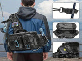 Camouflage Fishing Waist Bag Large Capacity Multi-layer Partition, Side Pockets & Winding Strap V1232-YDXKB003