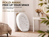 Artiss Cozy Saucer Chair Soft Faux Fur Folding Accent Chair for Bedroom White XFBS-AR-SAU-WH