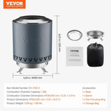 VEVOR Tabletop Fire Pit 6 inch Stainless Steel Fireplace Indoor Outdoor Blue V952-ZMSHKJSLSYZTFSMF3V0
