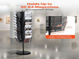 Rotating Brochure Display Rack, 30 Pockets Mesh Magazine Literature Display Stand, Portable Floor V952-WJZSXLDSDZS3117YE001V0