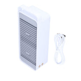 Double Fan Blade Rotating Fan USB Charging Desktop Electric Fan for Office Home DormitoryWhite V1294-YM0721-3113210053112