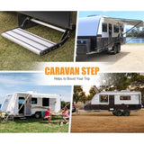 Caravan Step Aluminium 200KG Pull Out Step Folding Camper Trailer Motorhome Step V201-CARSTEP0055BL8AU