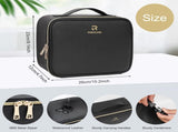 Portable LED Makeup Case with Mirror Rechargeable 3-Color Light, 6 Adjustable Dividers, Brush Roll V1107-CS-LEDHZXH