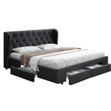 Artiss Bed Frame King Size with 4 Drawers Charcoal MILA BFRAME-F-MILA-K-CHA-ABC