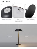 Brown Minimalist Rechargeable LED Touch Table Lamp - 3-Color Stepless Dimming Metal Desk Light V888-ELOSUNG27037