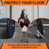 Natural Wood Interlocking Heavy Duty EVA Foam Gym Flooring Mats - 60x60cm - 24 Tiles V178-59371