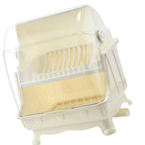 Cutlery Dish Drainer Rack with Lid Cover Multifunctional Kitchen Tableware Storage Box Beige V1294-YM0716-3118220101511